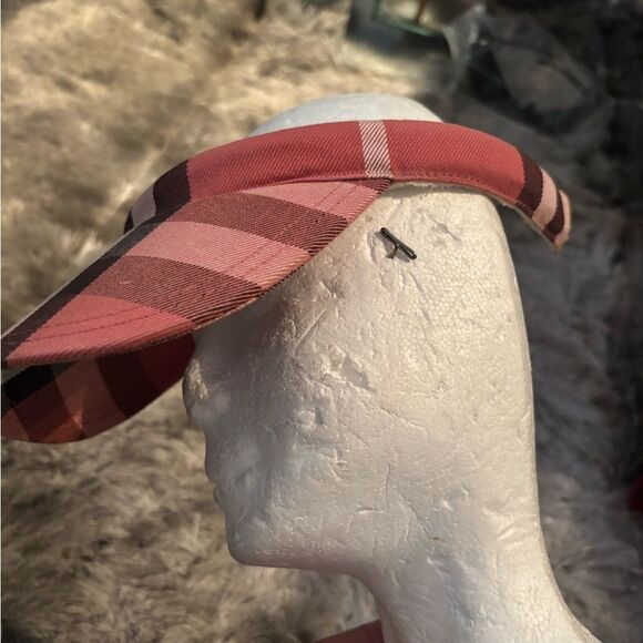 Burberry Vintage Pink Visor Cap Hat Logo Nova Check logo hat accessory head wear - Picture 3 of 8